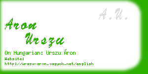 aron urszu business card