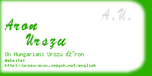 aron urszu business card
